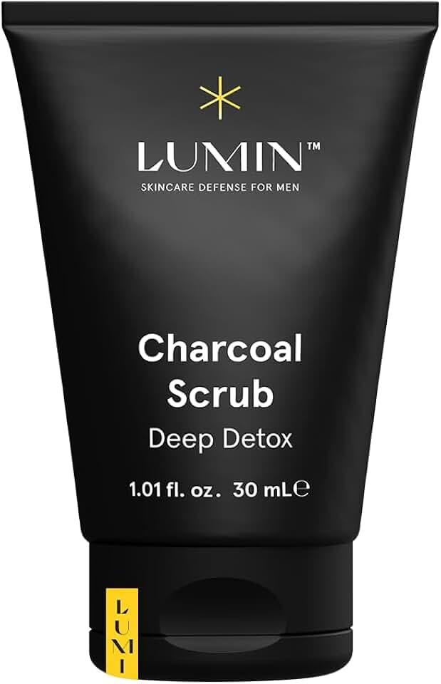 Lumin Exfoliante Facial de Carbón activado para hombres - Exfoliating Rub | Evitar una piel opaca, reducir la sequedad, 