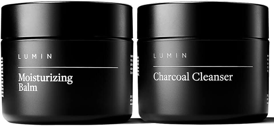 Lumin - Set Fundamental de Limpieza e Hidratación Facial para Hombres - Incluye Bálsamo Hidratante y Limpiador Facial de
