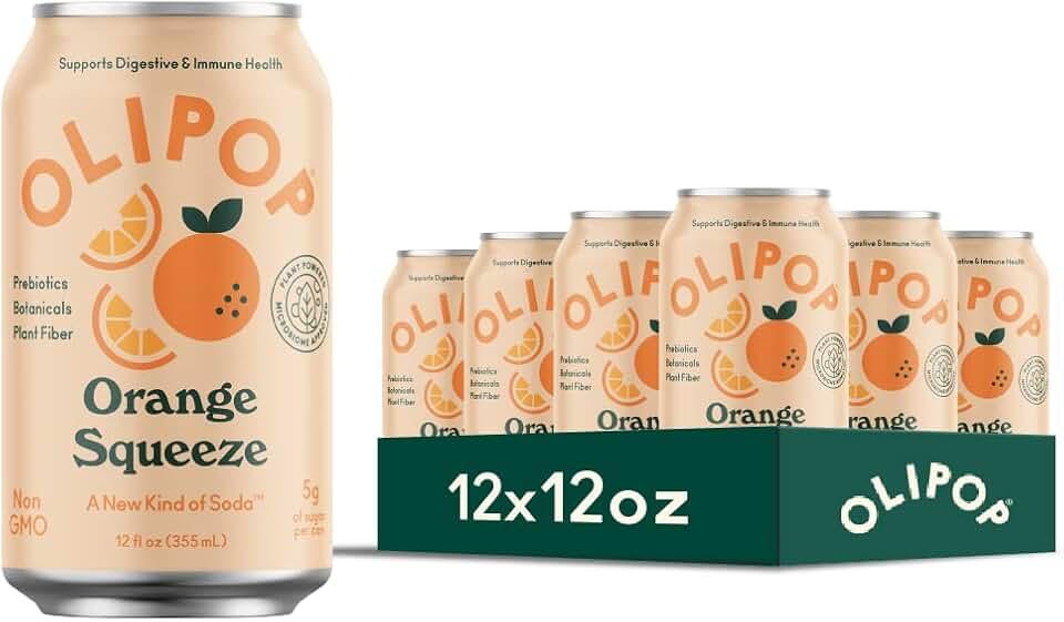 Olipop Bebida tónica espumosa con prebióticos y beneficios para la salud digestiva, 12 onzas líquidas con calcomanía de 