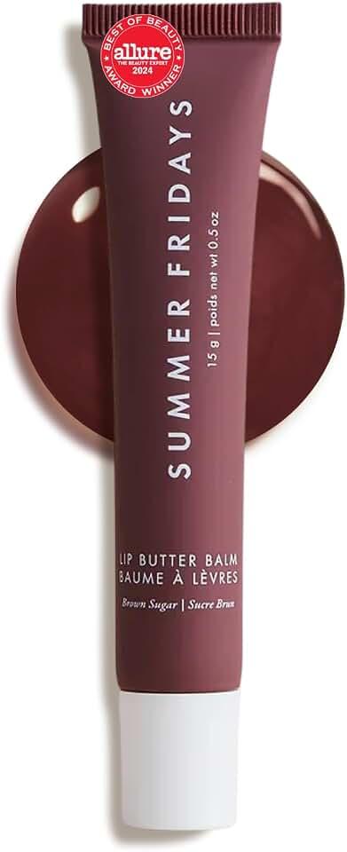 Summer Fridays EQUSUPRO bSummer Fridays Lip Butter Balm - Hydrating Lip Mask - Shea Butter, Vegan - Brown Sugar (0.5 Oz)
