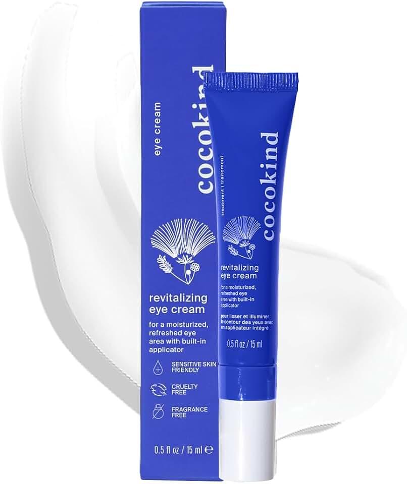 Cocokind- Crema revitalizante para ojos de, deshincha y reduce líneas finas y arrugas, crema para una piel más firme y l