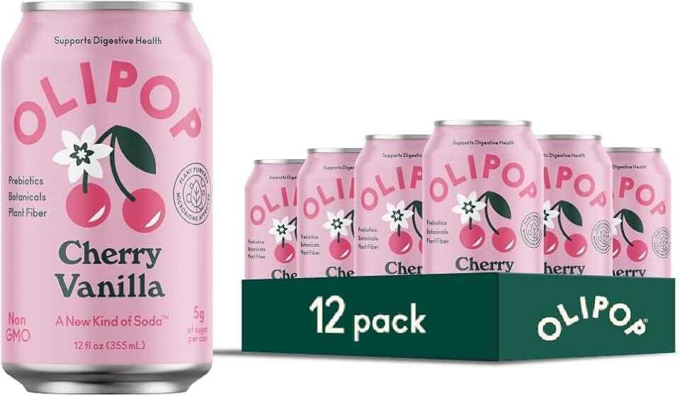 Olipop Bebida tónica espumosa con prebióticos y beneficios para la salud digestiva, 12 onzas líquidas con calcomanía de 