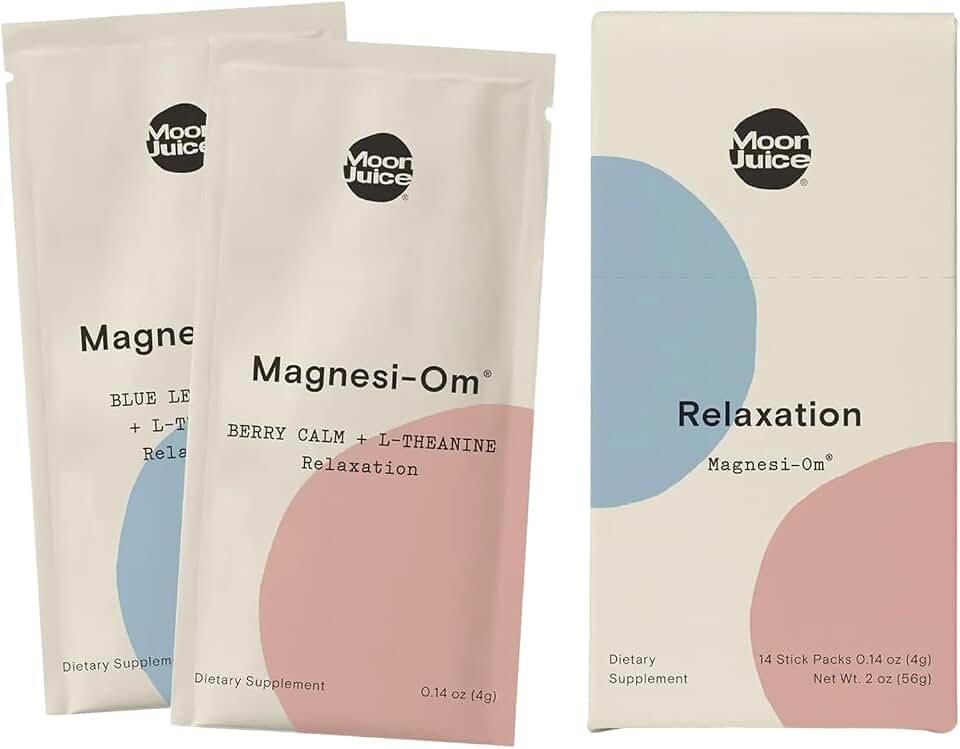 Moon Juice- “MagnesiOm, Bayas y Limón Azul Palitos (14 Porciones) Salud Cerebral, Descanso Magnesio en Polvo