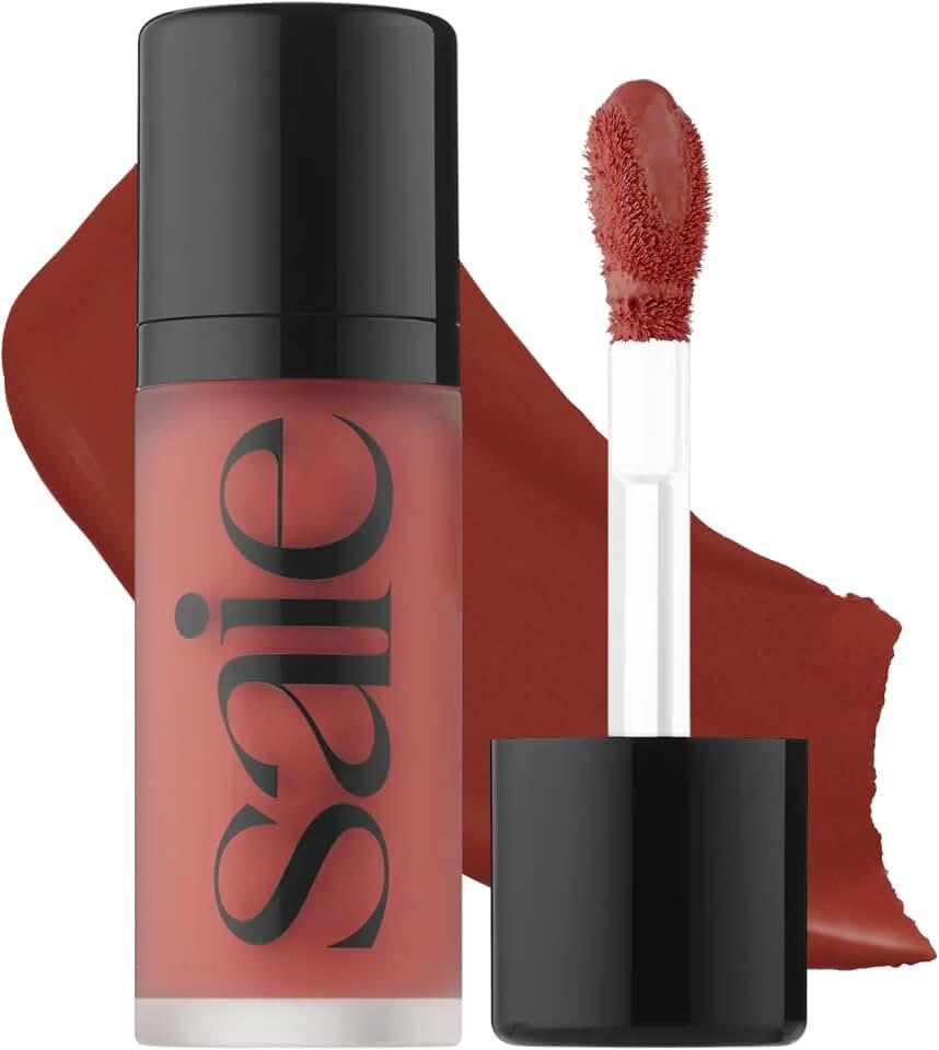 Saie Rubor Líquido Ligero Con Un Acabado Crema Mezclable + Construible - Tinte de Mejilla Rocío Con Aplicador de Maquill