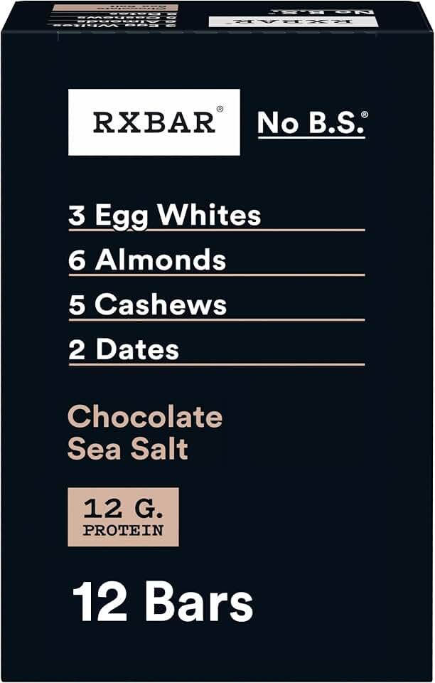 Rx Bar Chocolate Sea Salt, Protein Bar, 1.83 Pound (Box of 12) by RXBAR
