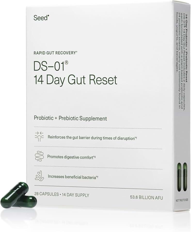 Seed 14 Day Gut Reset - for Adults - 14-Day Supply | 24-Strain Probiotic + Prebiotic - Rapid Gut Recovery - Reset After 