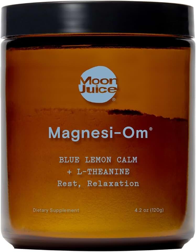 Blue Lemon Magnesi-Om by Moon Juice | Magnesium Powder Supplement for Calm, Sleep, &amp; Regularity | Magnesium Acetyl T