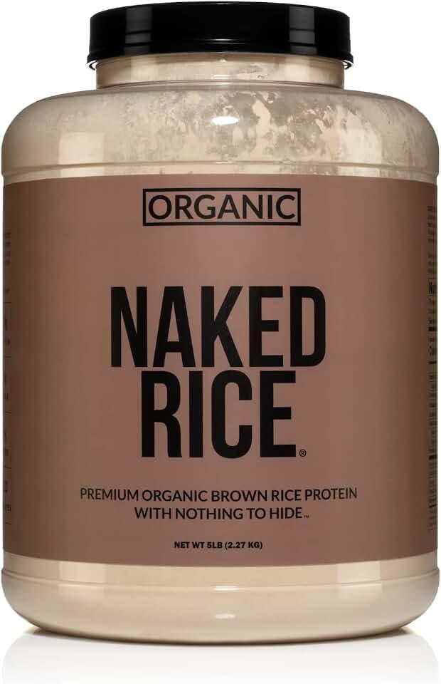 NAKED nutrition Naked Rice - Organic Brown Rice Protein Powder - Vegan Protein Powder - 5Lb Bulk, GMO Free, Gluten Free 