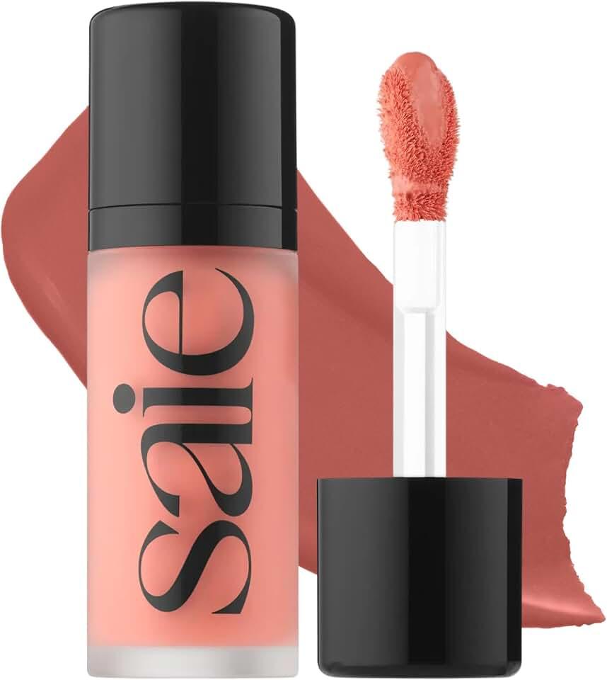 Saie Rubor Rocío - Rubor Líquido Ligero Con Un Acabado Crema Mezclable + Construible - Tinte de Mejilla Rocío Con Aplica