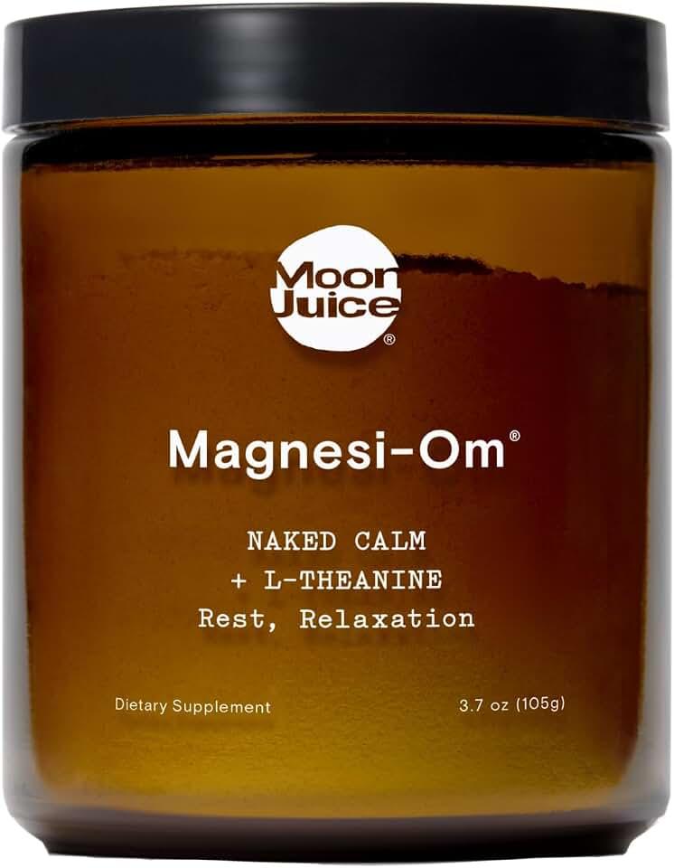 Moon Juice - Magnesi-Om, Sin Sabor - Frasco(30 Porciones) - Salud Y Descanso Cerebral - Polvo De Magnesio - L-Teanina - 