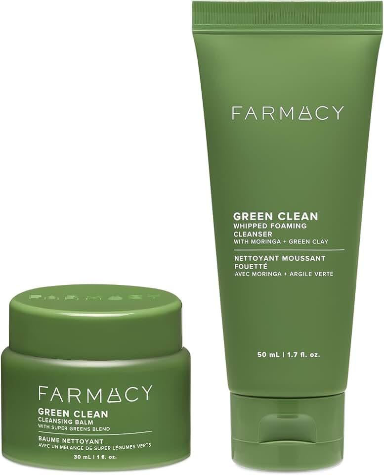 Farmacy Set De Regalo Para El Cuidado De La Piel Con Doble Limpieza Profunda: Bálsamo Limpiador Desmaquillante Green Cle