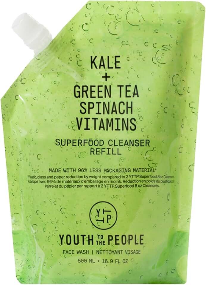 Youth To The People Facial Cleanser - Kale and Green Tea Cleanser - Gentle Face Wash, Makeup Remover + Pore Minimizer fo