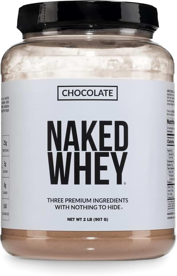 Naked Nutrition- Proteína de Chocolate de Suero Desnudo en Polvo Solo 3 Ingredientes Polvo de Proteína de Suero Alimenta