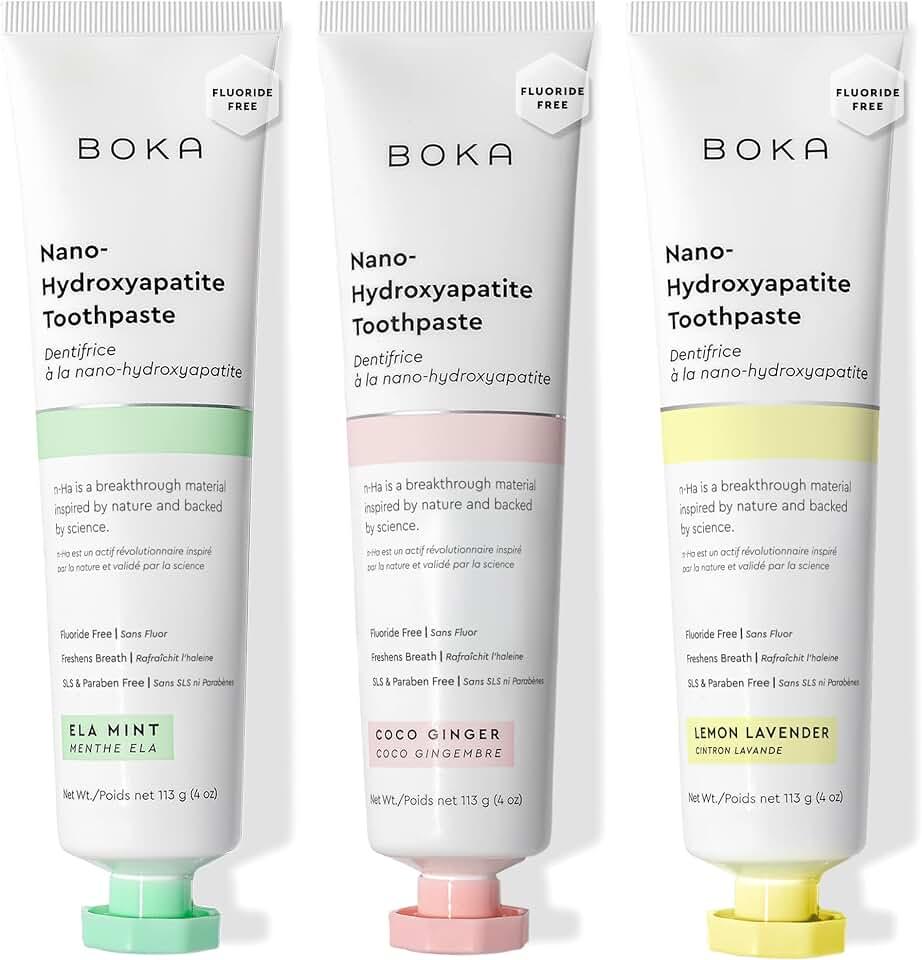 Boka- “Pasta Dental Libre de FluoruroNano Hidroxiapatita, Remineralizante y BlanqueamientoDentista Recomendado para