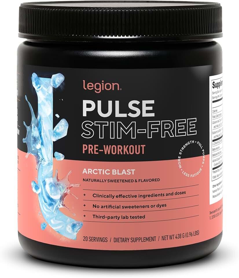 LEGION Suplemento pre-entrenamiento Pulse: bebida pre-entrenamiento de óxido nítrico totalmente natural para aumentar la
