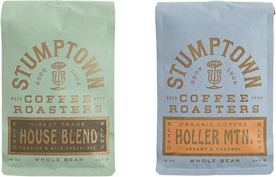 Stumptown Coffee Roasters frijoles enteros, mezcla de casa y paquete Holler MTN, bolsas de 12 onzas