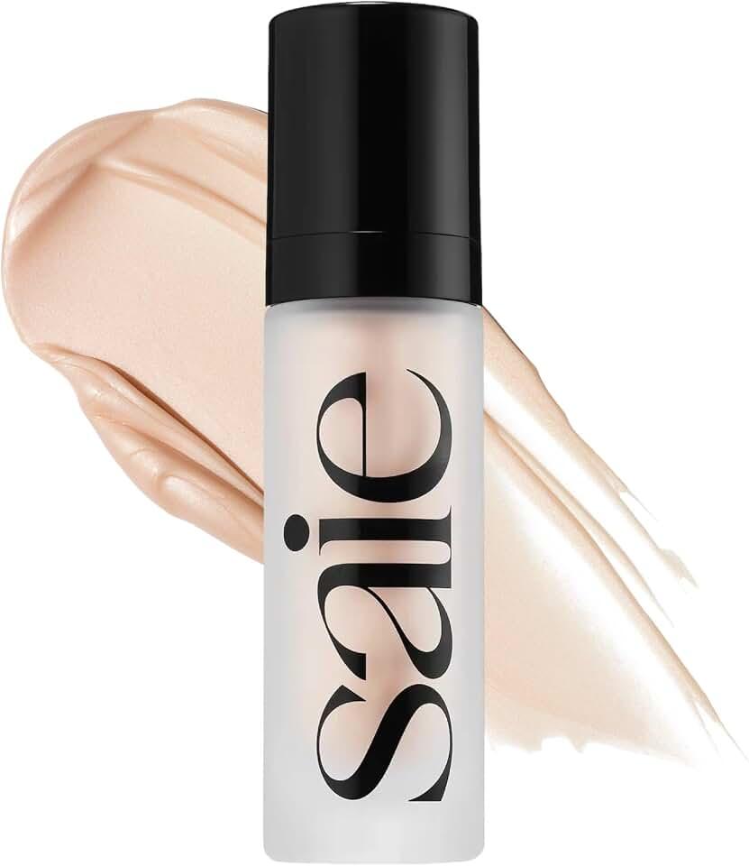 Saie Iluminador Ligero Glowy Super Gel - Luminizador E Imprimación de Maquillaje para Piel Luminosa - Enriquecido Con Vi