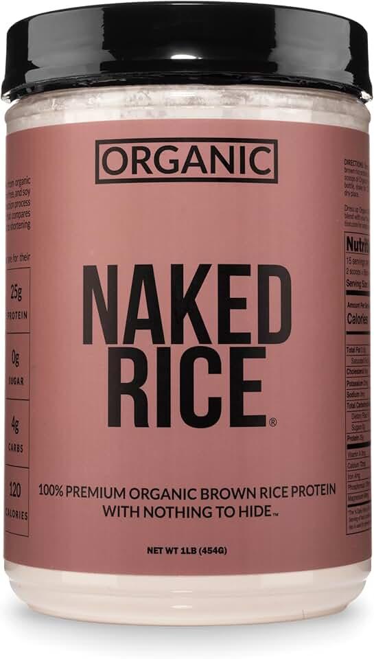 Naked Nutrition | Proteína de Arroz Integral Orgánico | Vegana, Sin OMG, Gluten, Soja | 1 Libra USDA Organic