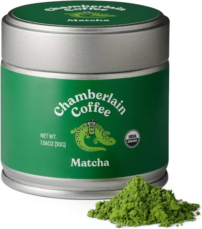 Chamberlain Coffee Polvo de té verde matcha ceremonial, té verde japonés + matcha de grado original, caliente o helado, 