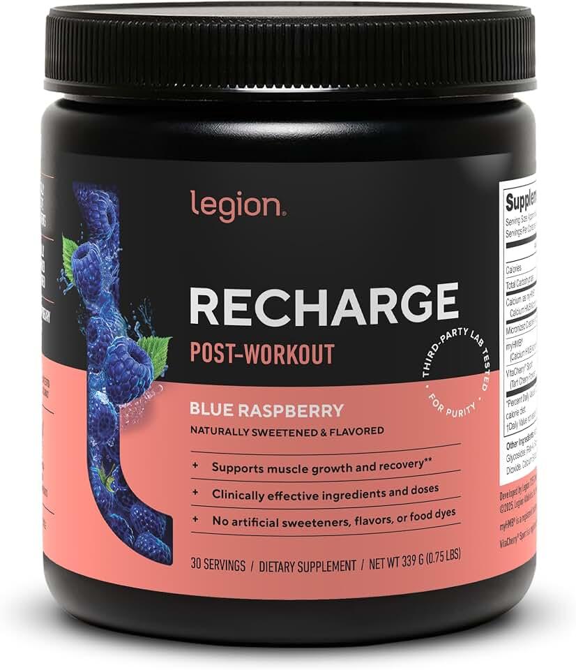 Legion Suplemento para después del entrenamiento, bebida natural para recuperación con monohidrato de creatina microniza