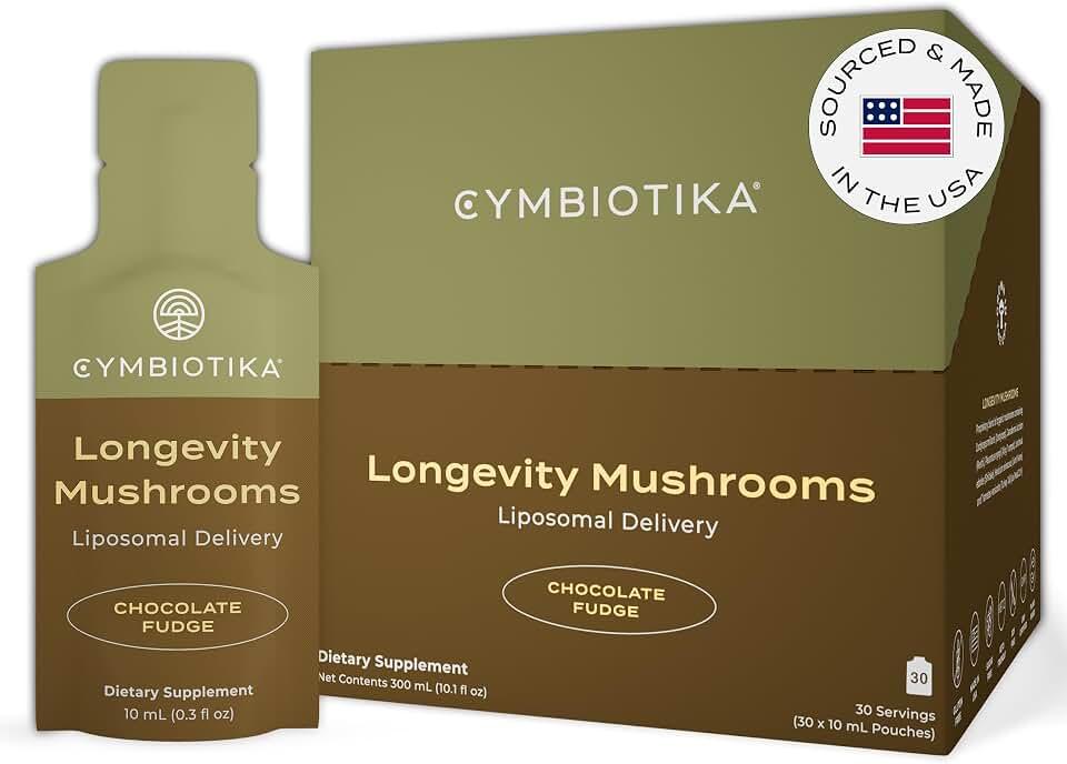 CAMRIER- CYMBIOTIKA Suplemento Liposomal de Champiñón con Melena de León, Cola de Pavo, Vitaminas B, Cordyceps y Reis