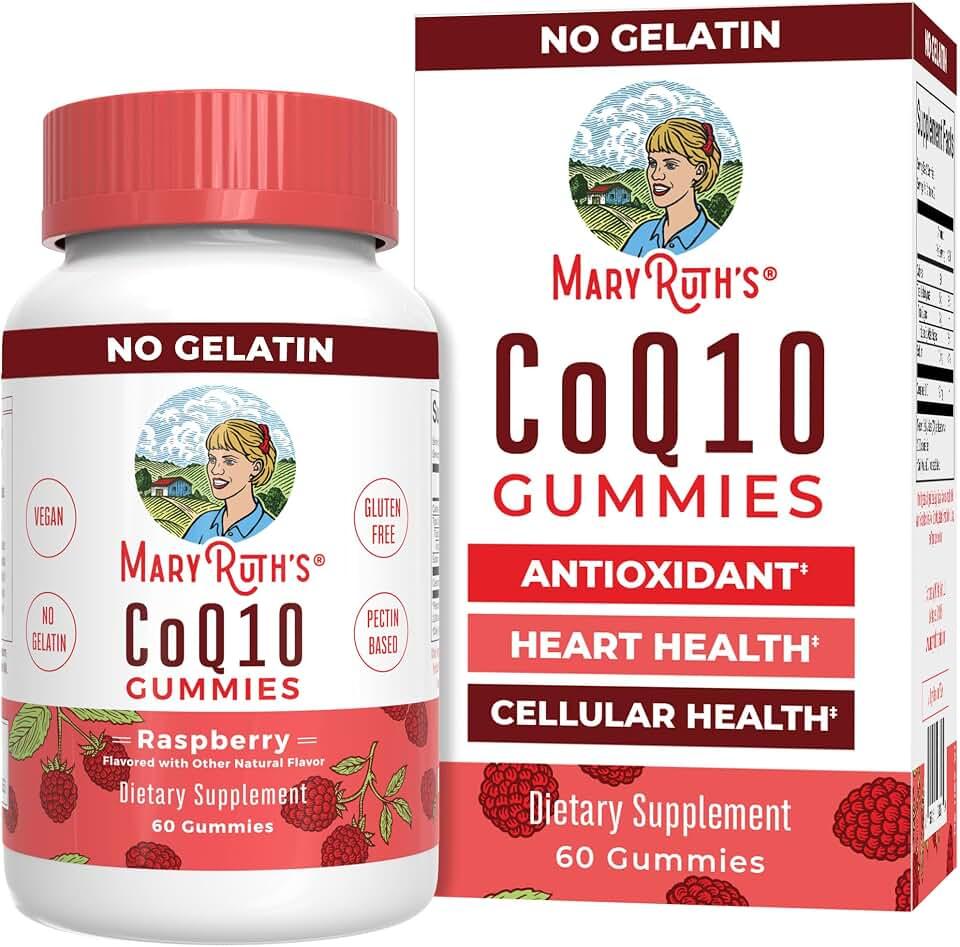 MaryRuth Organics MaryRuth's | COQ10 vegano, gomitas sabor frambuesa | Vegan CoQ10 Gummy raspberry