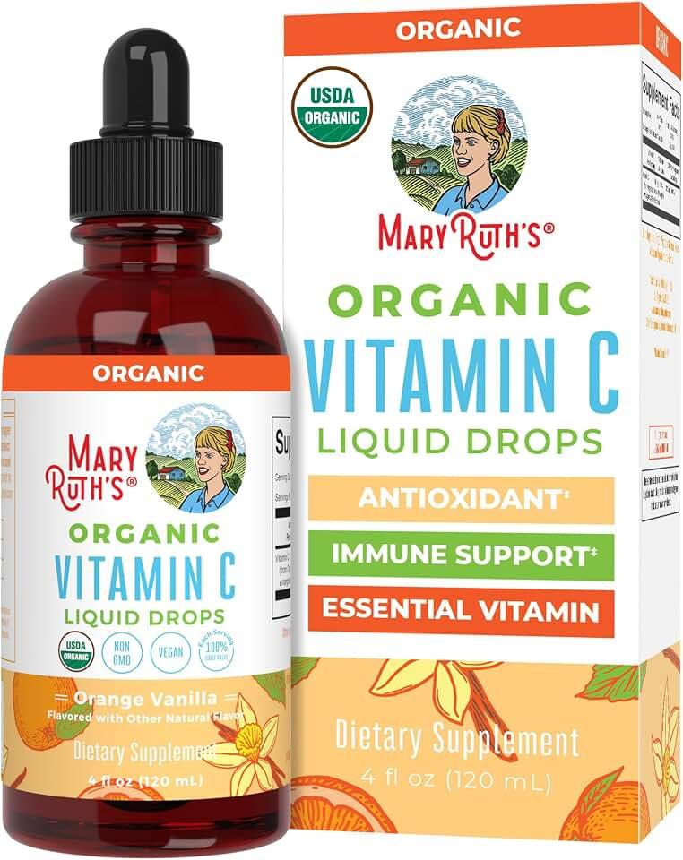MaryRuth Organics Double Wood Supplements Vitamin C Drops by MaryRuth?s | Plant Based Liquid Immune VIT C Supplement | S