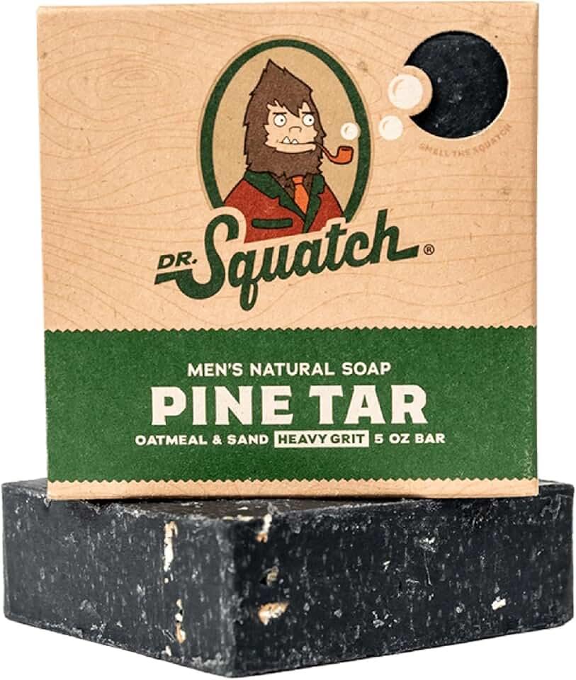 Dr. Squatch Jabón Natural de Alquitrán de Pino – Exfoliante con Avena y Aceites Naturales, 142 g
